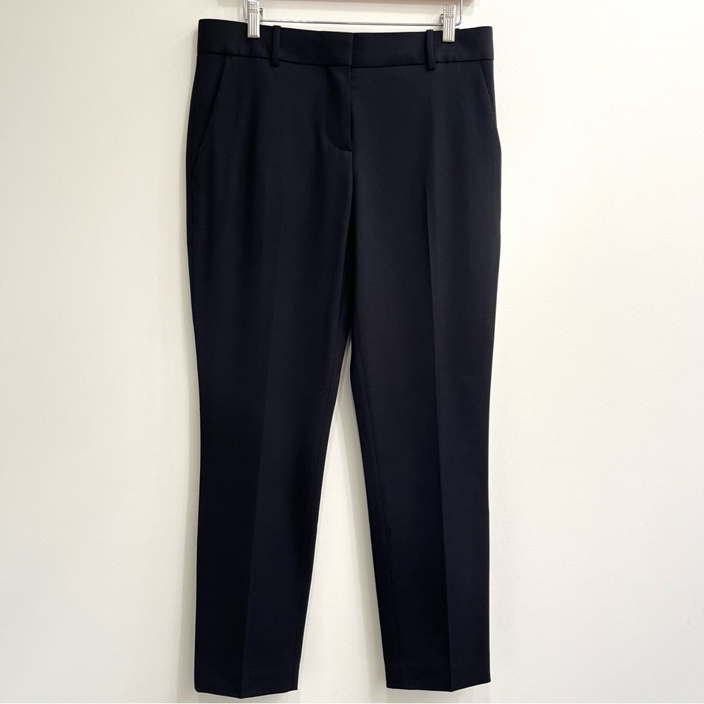 Everlane black wool stretch trousers pants straight leg ankle women’s size 8